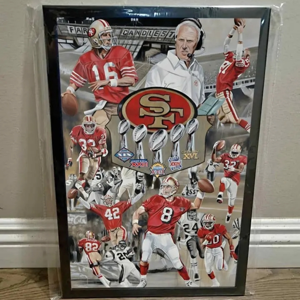 San Francisco 49ers Football team Superbowl Championships framed Poster new